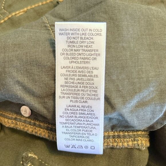 Frame Fatigue Green High-Waist Lightweight Barrel Cropped Cargo Jeans, Size 27 - Picture 10 of 14